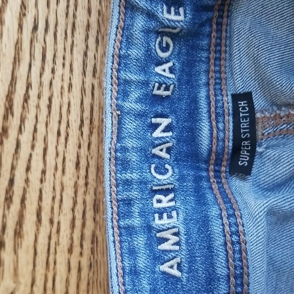 (4) American Eagle Light Wash Stretch Kick Boot Extra Shorts Jeans - Picture 3 of 12